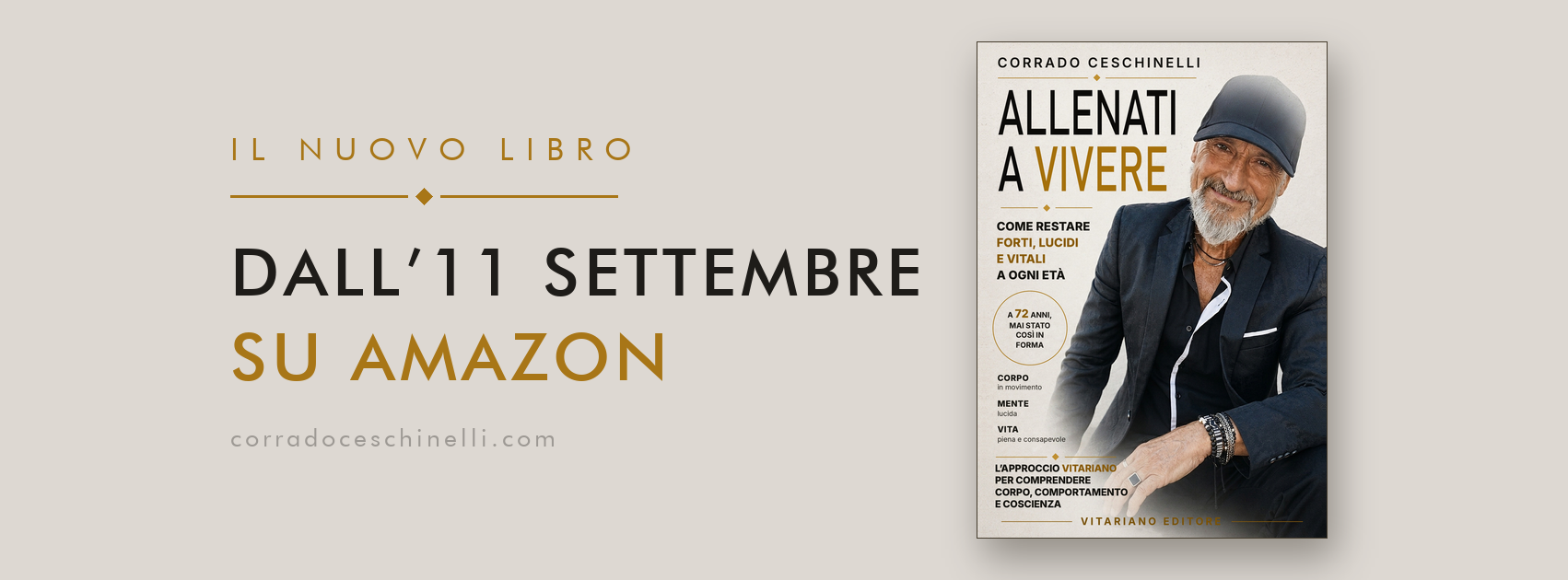 Allenati a Vivere - banner lancio Allenati a Vivere, il nuovo libro di Corrado Ceschinelli, dall'11 settembre su Amazon